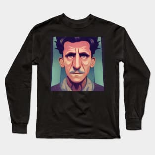 George Orwell Portrait | Comics style Long Sleeve T-Shirt